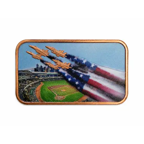 1 oz Baseball Flyover Colorized Copper Bar (2)