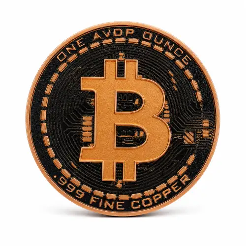1 oz Colorized Bitcoin Copper Round