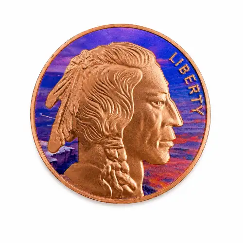1 oz Colorized Buffalo Copper Round