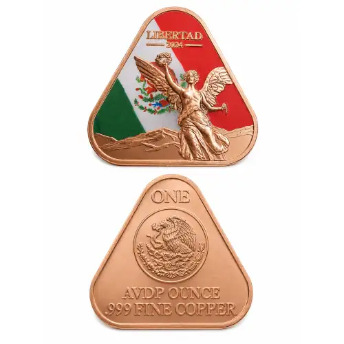 1 oz Colorized Libertad Triangle Copper Bar