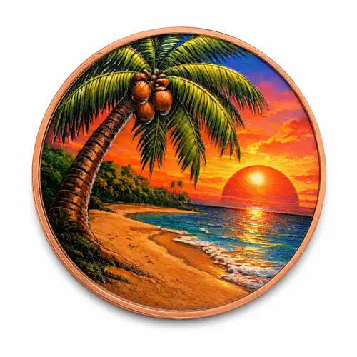 1 oz Colorized Round Copper Sunshine State Alligator Flamingo
