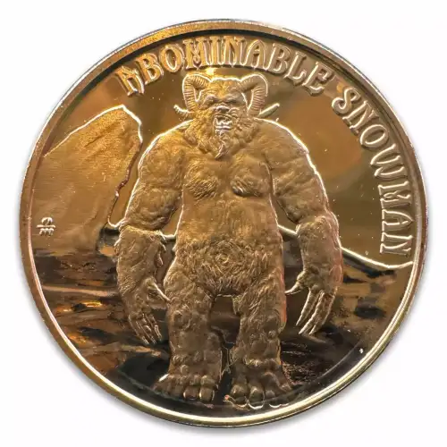 1 oz copper abominal snowman/ cryptid