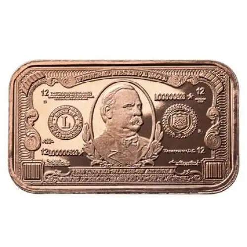 1 oz copper bar $1000 banknote / 1000