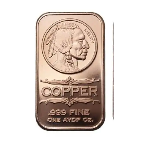 1 oz copper bar Buffalo Indian head Bar/ wings (2)