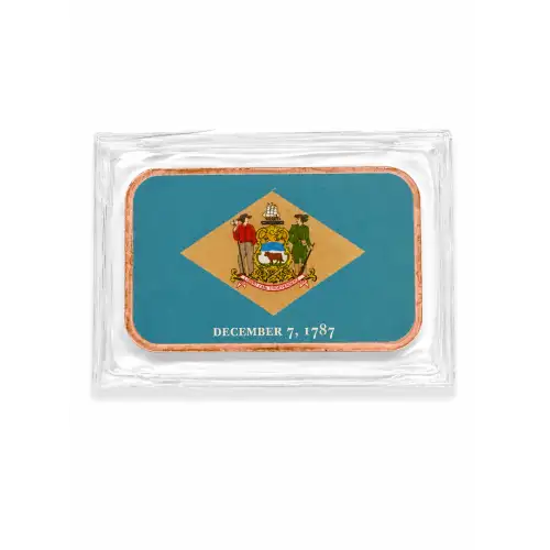 1 Oz Copper Bar Deleware State Flag (2)