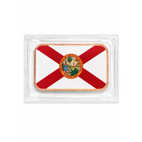 1 Oz Copper Bar Florida State Flag  (2)