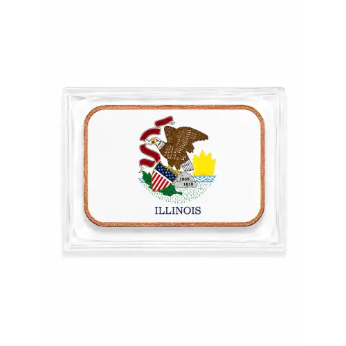1 Oz Copper Bar Illinois State Flag (2)