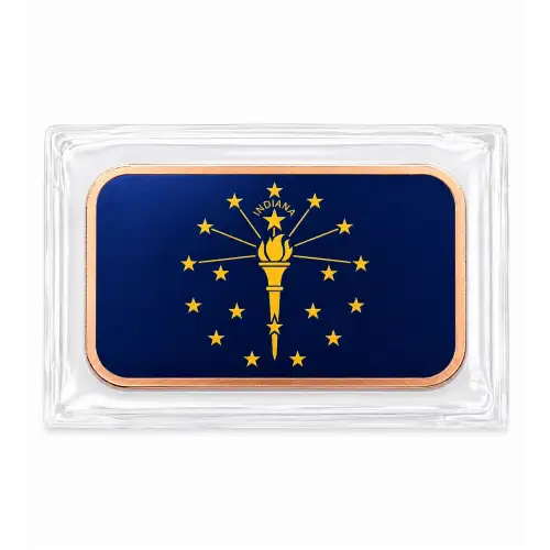 1 Oz Copper Bar Indiana State Flag  (2)
