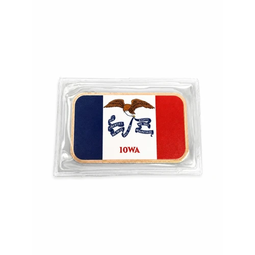 1 Oz Copper Bar Iowa State Flag