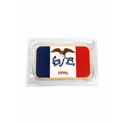 1 Oz Copper Bar Iowa State Flag