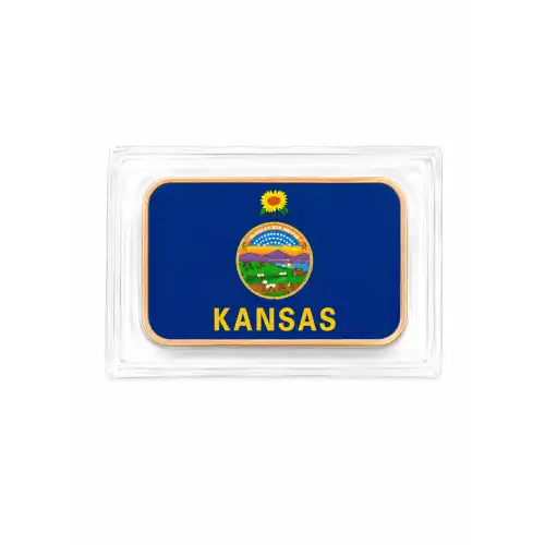 1 Oz Copper Bar Kansas State Flag  (2)