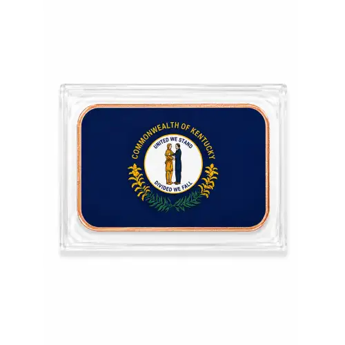 1 Oz Copper Bar Kentucky State Flag  (2)