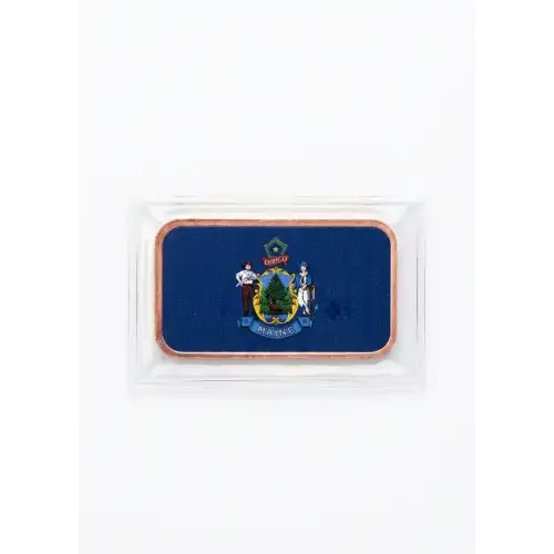 1 Oz Copper Bar Maine State Flag (2)