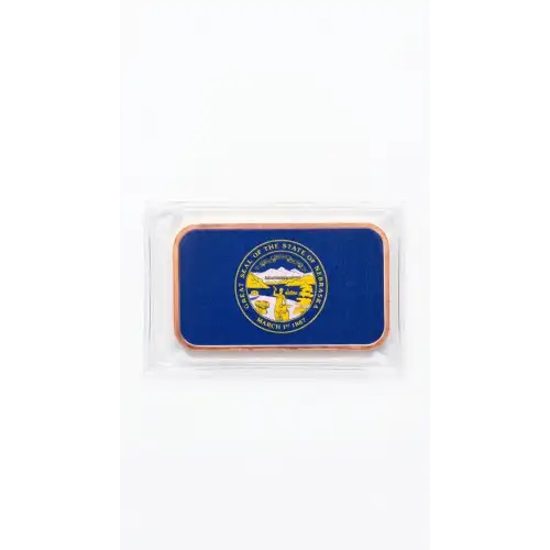 1 Oz Copper Bar Nebraska State Flag (2)