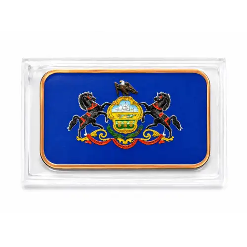 1 Oz Copper Bar Pennsylvania State Flag (2)