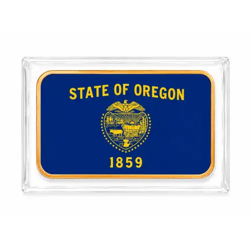 1 Oz Copper Bar State of Oregon Flag (2)