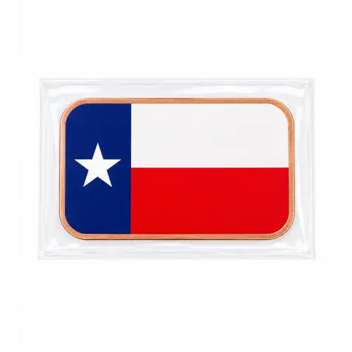 1 Oz Copper Bar Texas State Flag (2)