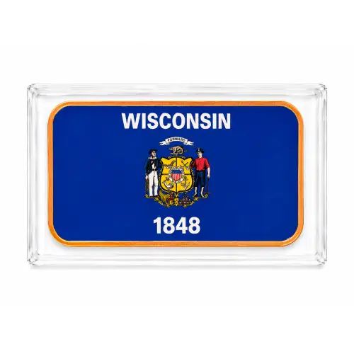 1 Oz Copper Bar Wisconsin State Flag (2)