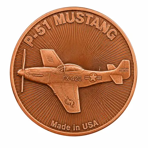 1 oz Copper Fighter Jet-P51 Mustang (2)