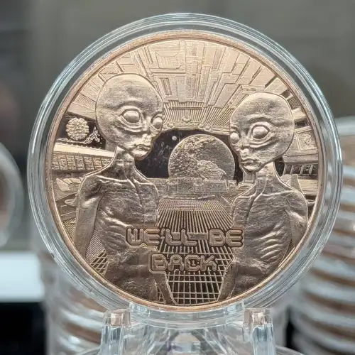 1 oz copper round area 51 we'll be back / wings  (3)