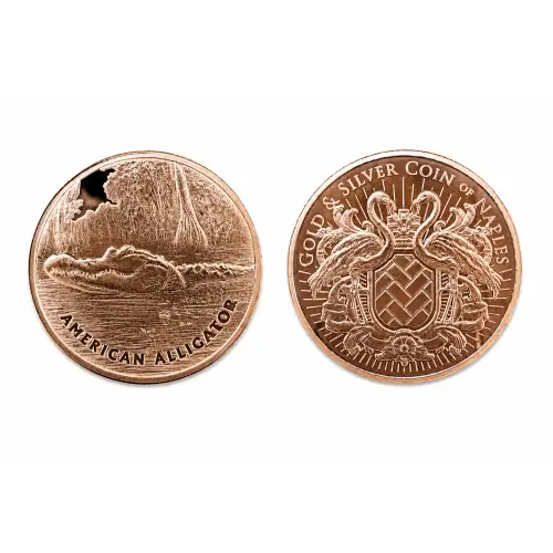 1 Oz Copper Round Florida Alligator