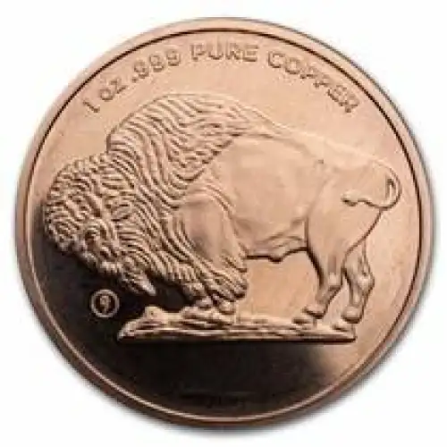 1 Oz Copper Round Indian Head With Buffalo