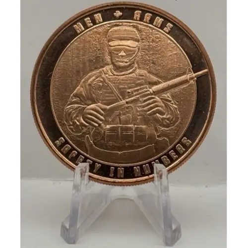 1 Oz Copper Round-Safety In Numbers-Men In Arms (2)