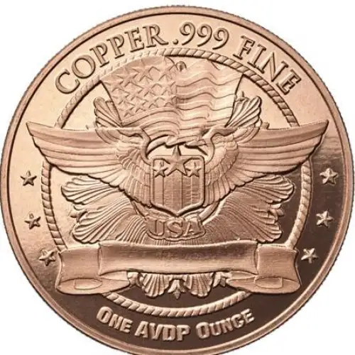 1 oz copper round standing Liberty/ wings (2)