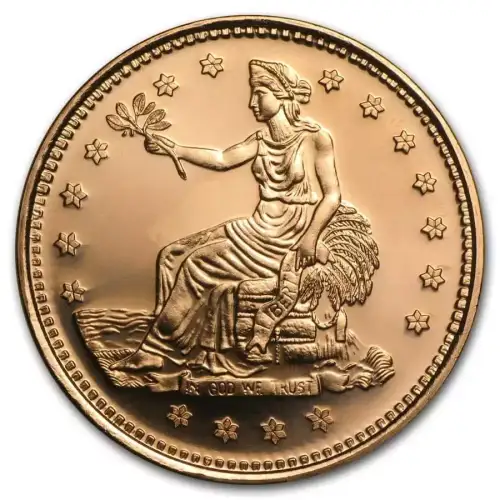 1 oz copper trade dollar / wings