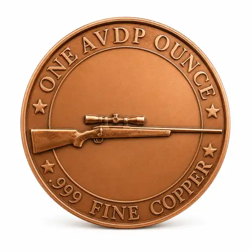 1 oz Reverse Proof White Tail Deer Copper Round
