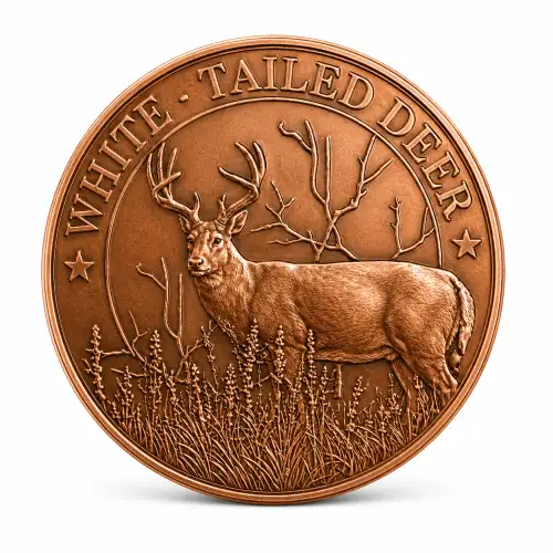 1 oz Reverse Proof White Tail Deer Copper Round (3)