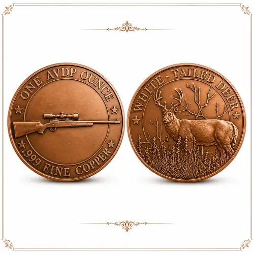 1 oz Reverse Proof White Tail Deer Copper Round (2)