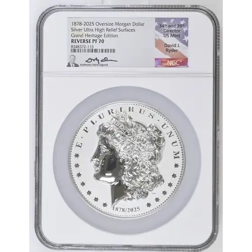1878-2025 Overzize Morgan Dollar Silver Ultra High Relief Grand Heritage Edition