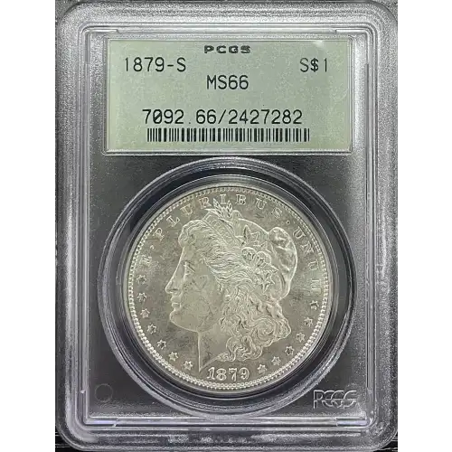 1879(S) 0.77oz Morgan Silver Dollar PCGS MS66 (D-13)