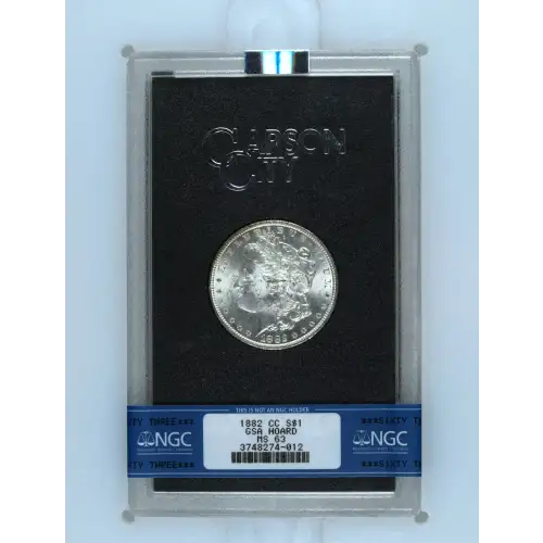 1882(CC) - 0.77oz Morgan Silver Dollar - GSA Hoard MS63 (D-8)