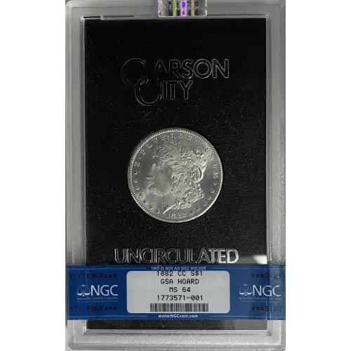 1882(CC) - 0.77oz Morgan Silver Dollar - GSA Hoard MS64 (D-8)