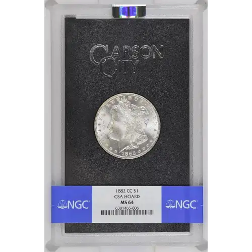 1882(CC) - 0.77oz Morgan Silver Dollar - GSA Hoard NGC MS64 (D-8)