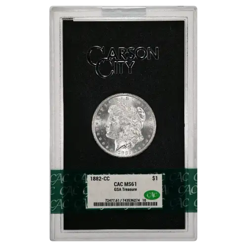 1882(CC) - 0.77oz Morgan Silver Dollar - GSA Treasure CAC MS61 (D-8)