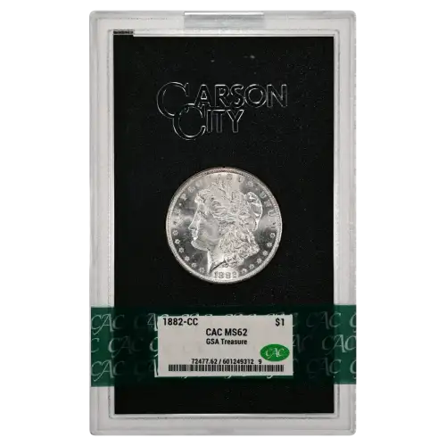 1882(CC) - 0.77oz Morgan Silver Dollar - GSA Treasure CAC MS62 (D-8)