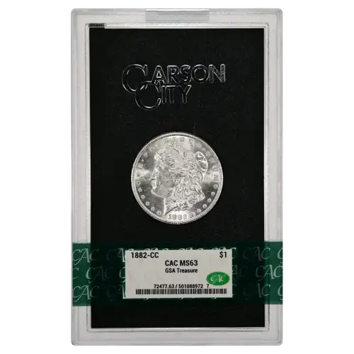1882(CC) - 0.77oz Morgan Silver Dollar - GSA Treasure CAC MS63 (D-8)