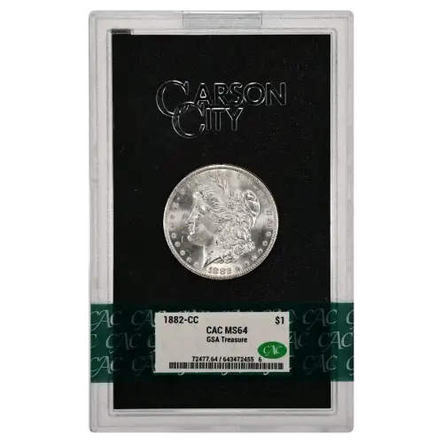 1882(CC) - 0.77oz Morgan Silver Dollar - GSA Treasure CAC MS64 (D-8)