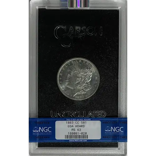 1883(CC) - 0.77oz Morgan Silver Dollar - GSA Hoard MS63 (D-8)