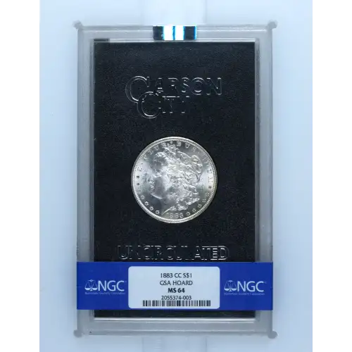 1883(CC) - 0.77oz Morgan Silver Dollar - GSA Hoard NGC MS64 (D-8)