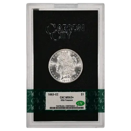1883(CC) - 0.77oz Morgan Silver Dollar - GSA Treasure CAC MS63+ (D-8)