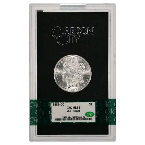 1883(CC) - 0.77oz Morgan Silver Dollar - GSA Treasure CAC MS64 (D-8)