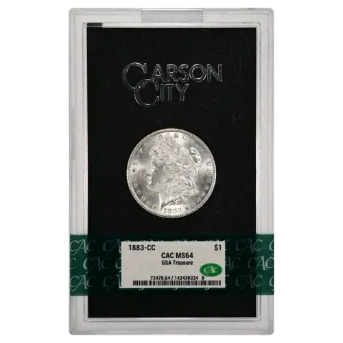 1883(CC) - 0.77oz Morgan Silver Dollar - GSA Treasure CAC MS64 (D-8)