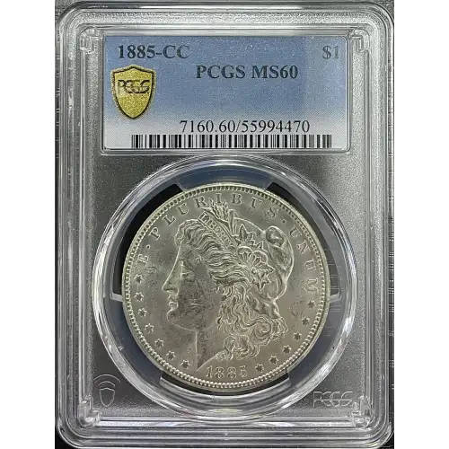1885(CC) 0.77oz Morgan Silver Dollar PCGS MS60 (D-13)