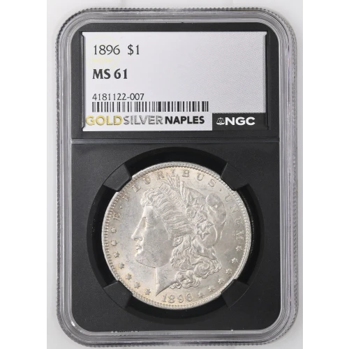1896 - 0.77oz Silver Morgan Dollar - S$1 - NGC MS61 (S12B-B23)