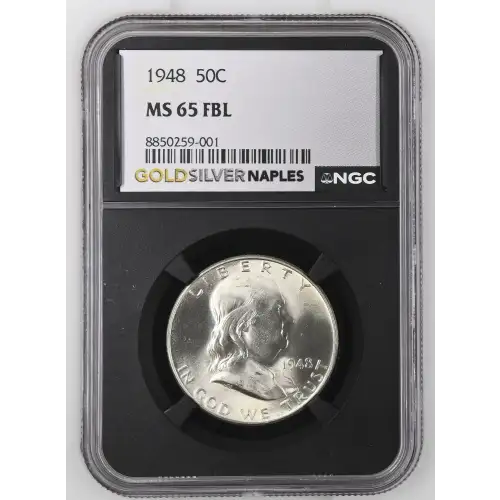 1948 - 0.3575oz Silver Franklin Half Dollar - NGC MS65 FBL (S13B-B1) (2)