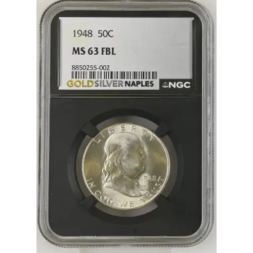 1948 - 0.3617oz Silver Franklin Half Dollar - NGC MS63 FBL (S13B-B9) (2)
